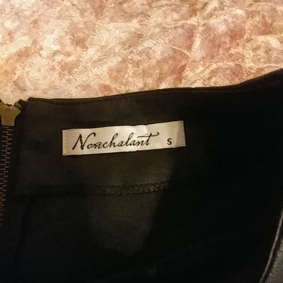 Black faux leather peplum top size small - Picture 3 of 3